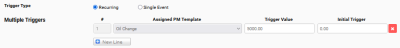 View of Multiple Triggers fields on Metering Type in edit mode